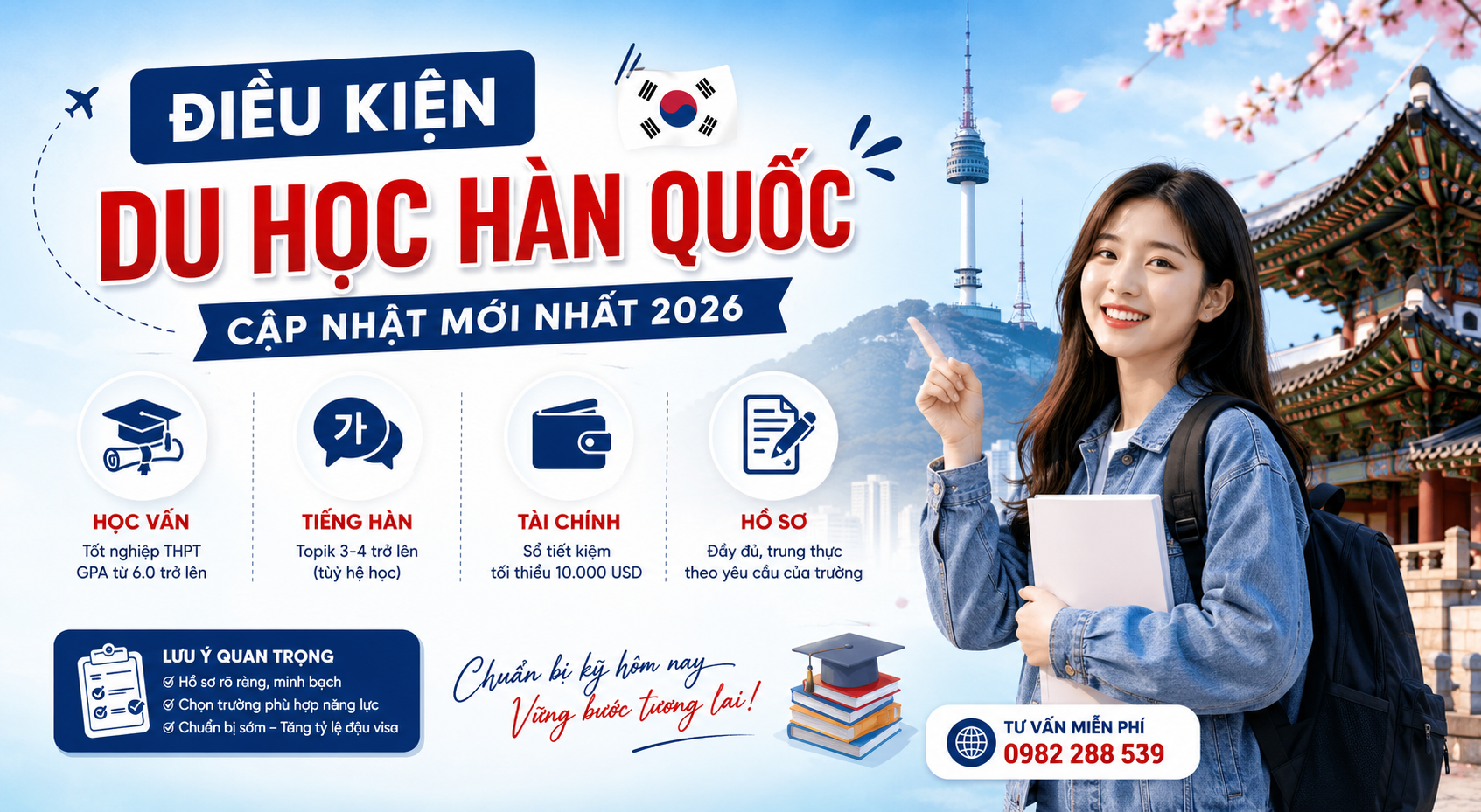 Điều kiện du học Hàn Quốc 2026: Cập nhật mới nhất