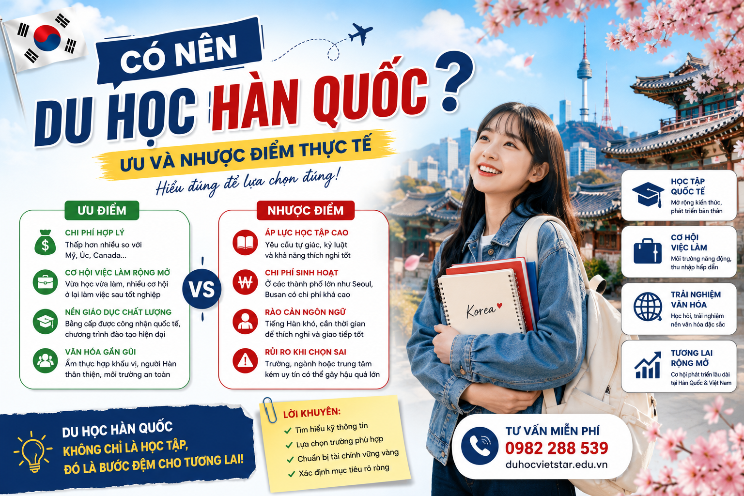 Có nên du học Hàn Quốc không? Ưu và nhược điểm thực tế