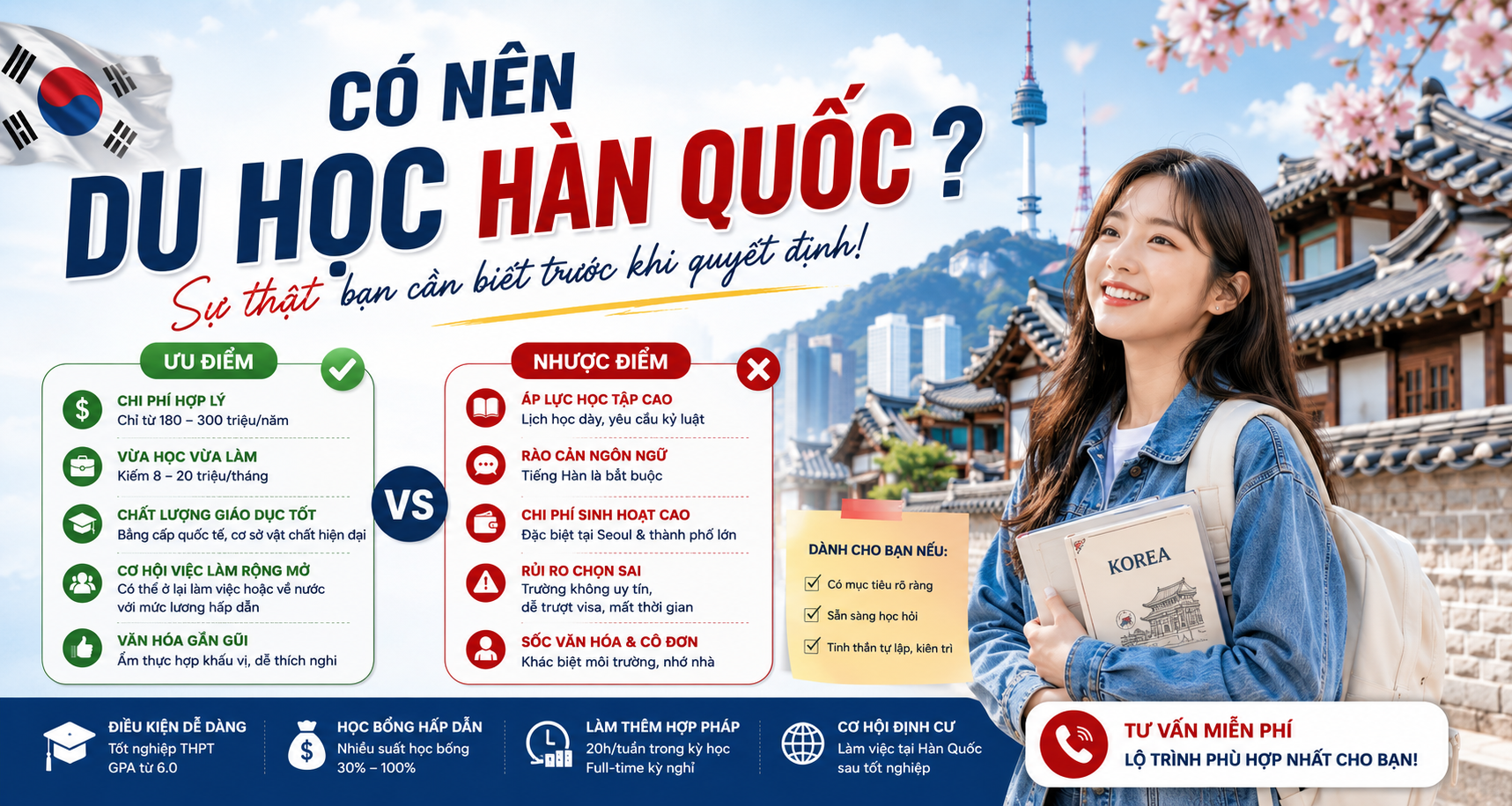 Có nên du học Hàn Quốc không? Sự thật, chi phí, cơ hội & lời khuyên 2026