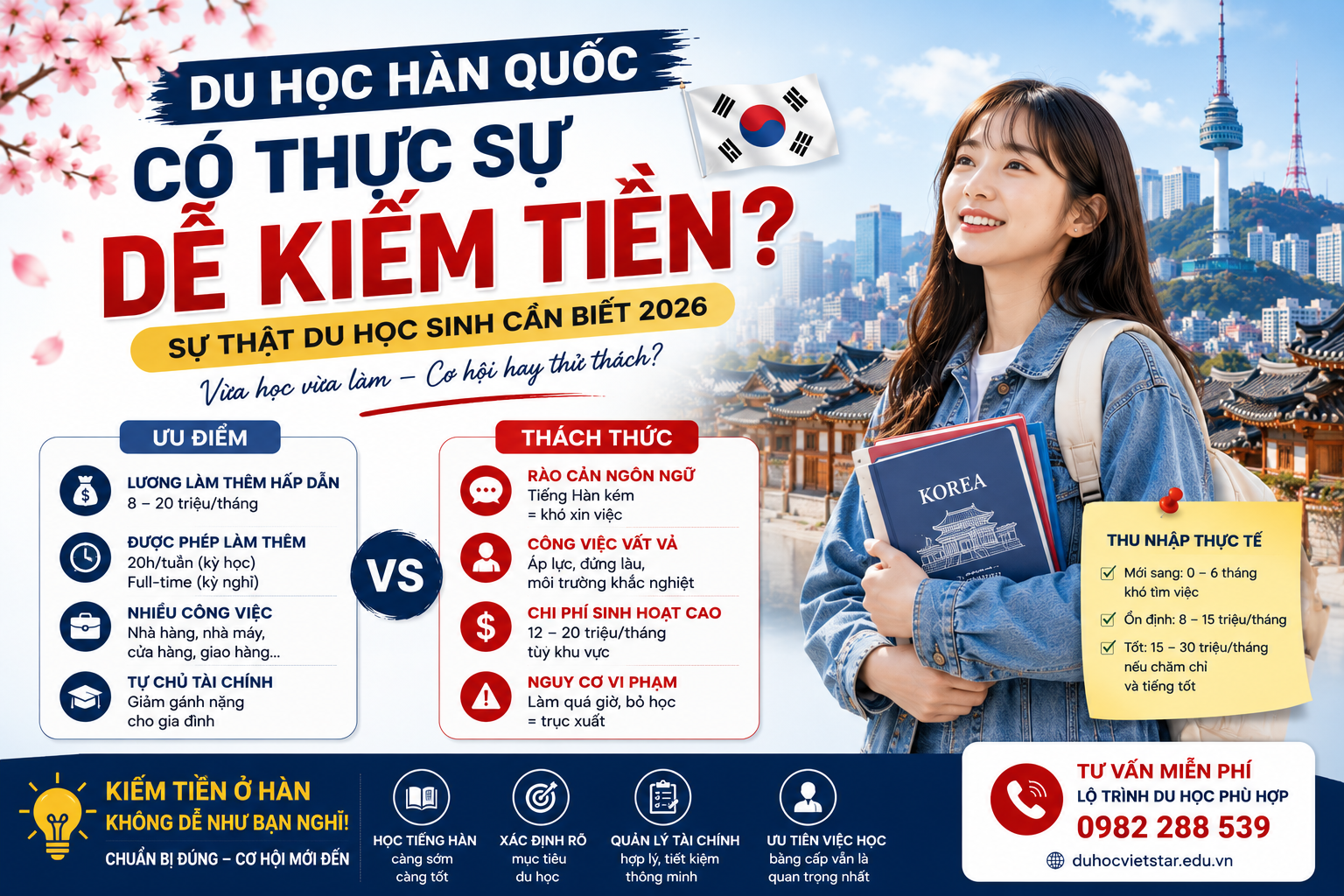 Du học Hàn Quốc có thực sự dễ kiếm tiền? Sự thật du học sinh cần biết 2026